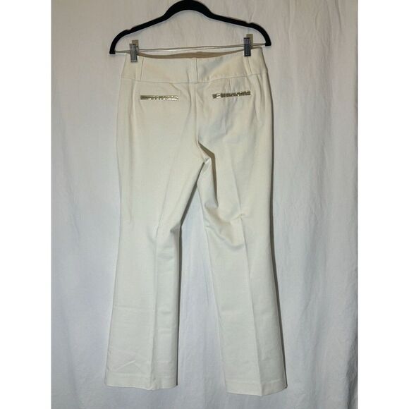 Alfani Women's Cloud White Pants W/ Silver Accents Size 6P J4 - Picture 4 of 5